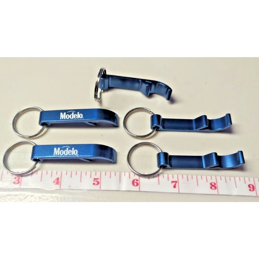 BOGO Free Modelo Especial 5‑Pack Blue Key Chain Bottle Openers, Solid Aluminum